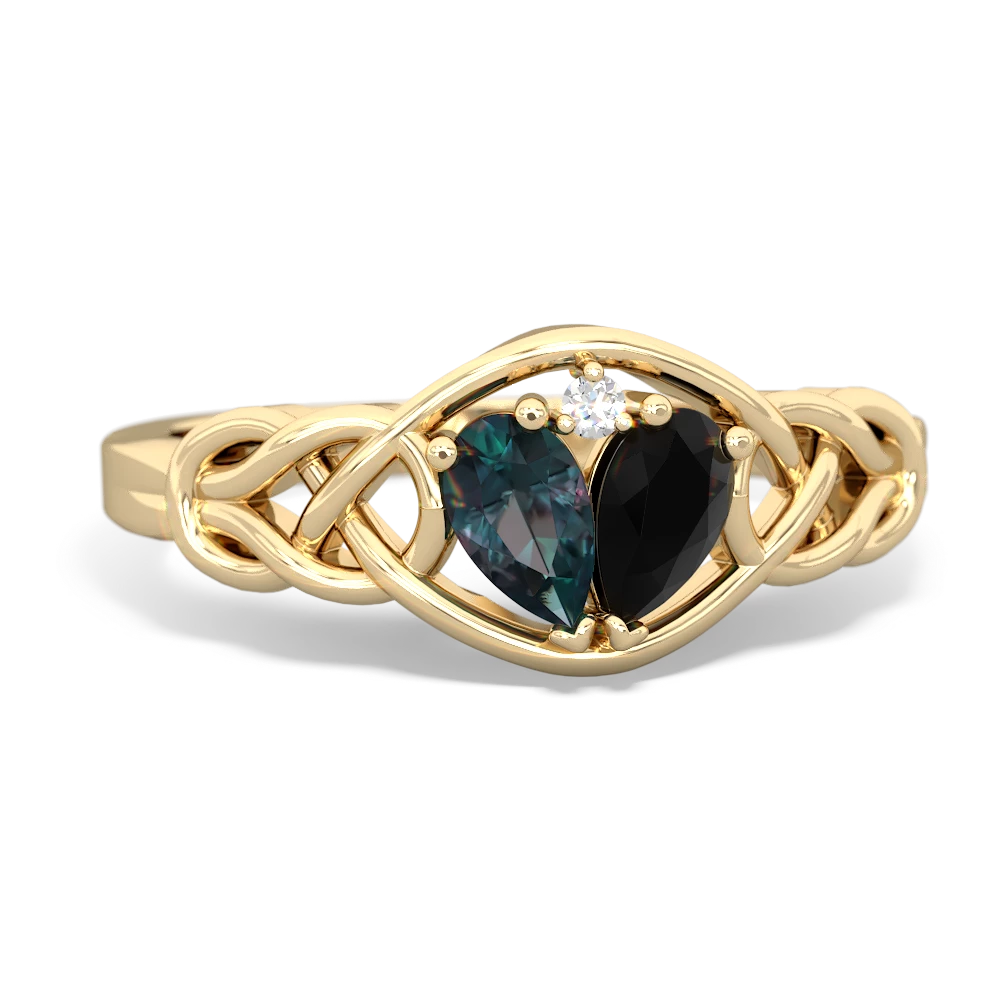 Alexandrite Celtic Love Knot 14K Yellow Gold ring R5420