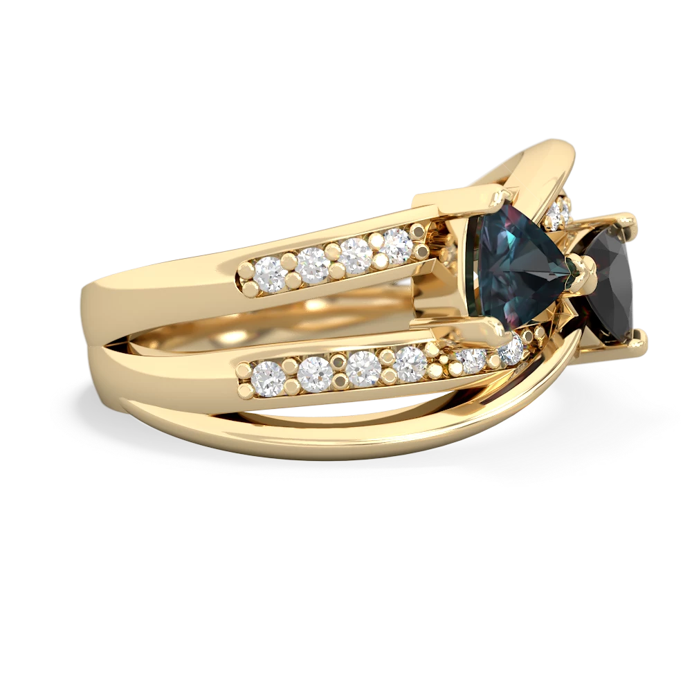 Alexandrite Bowtie 14K Yellow Gold ring R2360