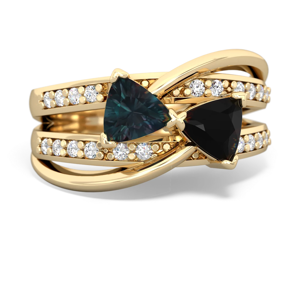 Alexandrite Bowtie 14K Yellow Gold ring R2360