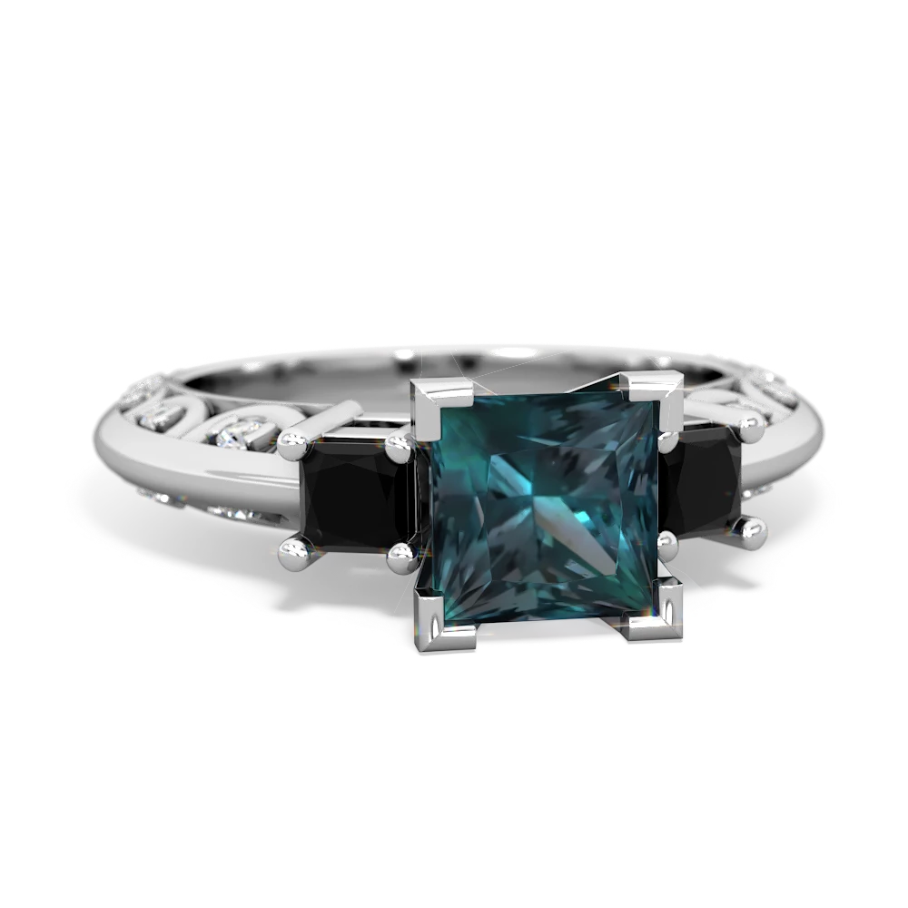 Alexandrite Eternal Embrace Engagement 14K White Gold ring C2001