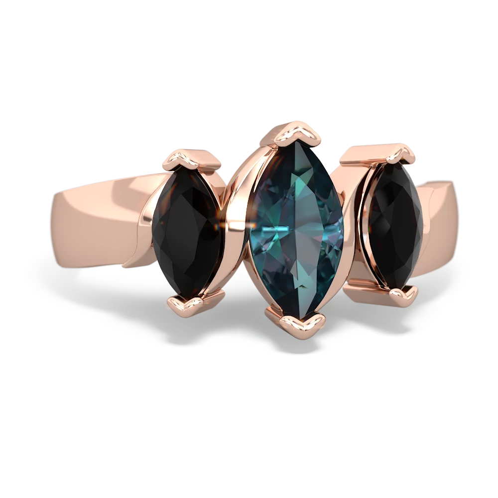 Alexandrite Three Peeks 14K Rose Gold ring R2433