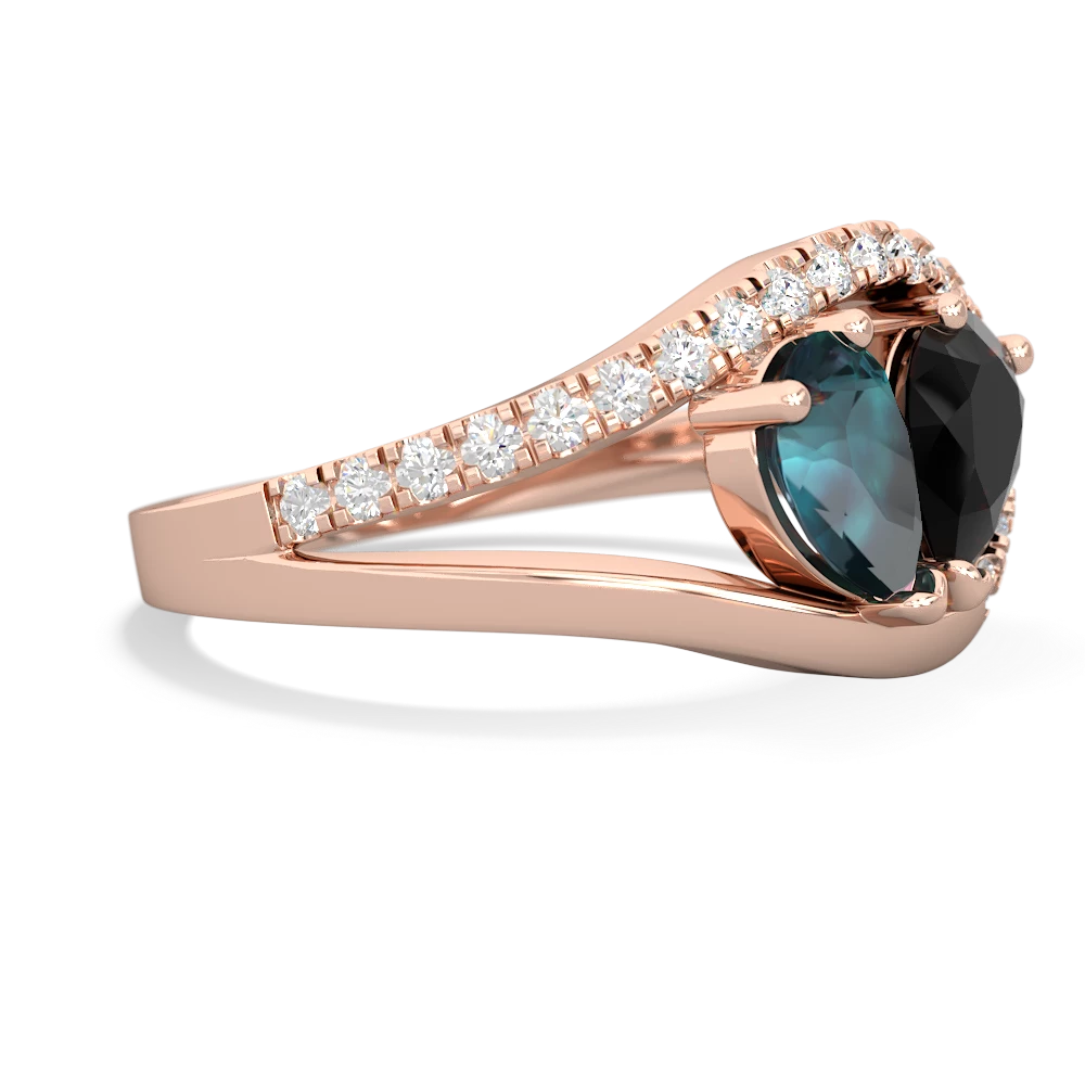 Alexandrite Nestled Heart Keepsake 14K Rose Gold ring R5650