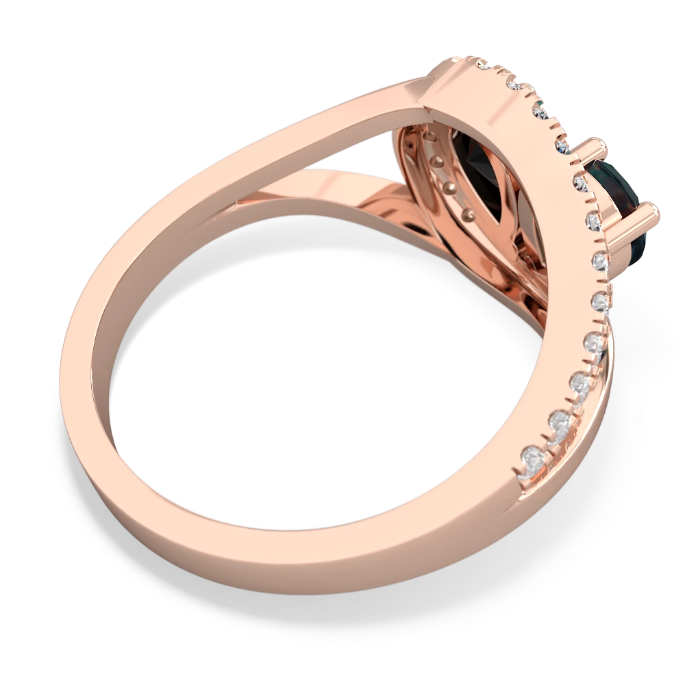 Alexandrite Nestled Heart Keepsake 14K Rose Gold ring R5650