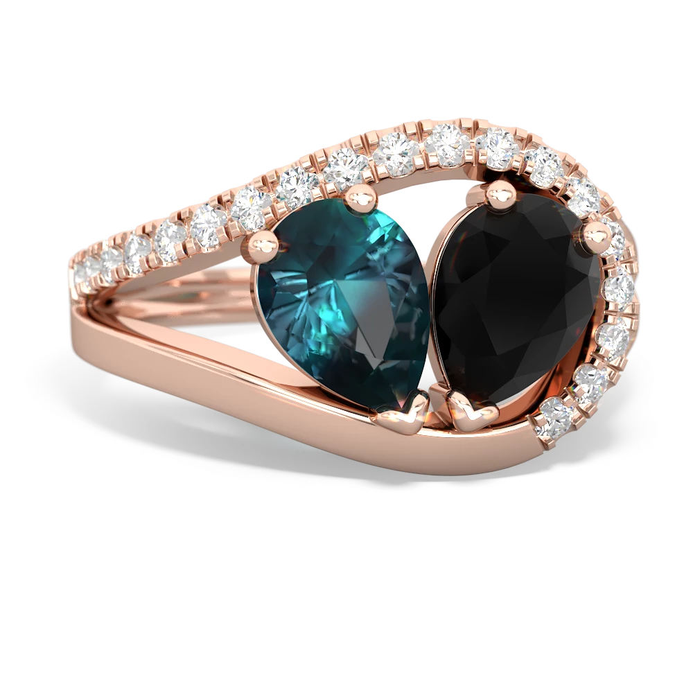 Alexandrite Nestled Heart Keepsake 14K Rose Gold ring R5650