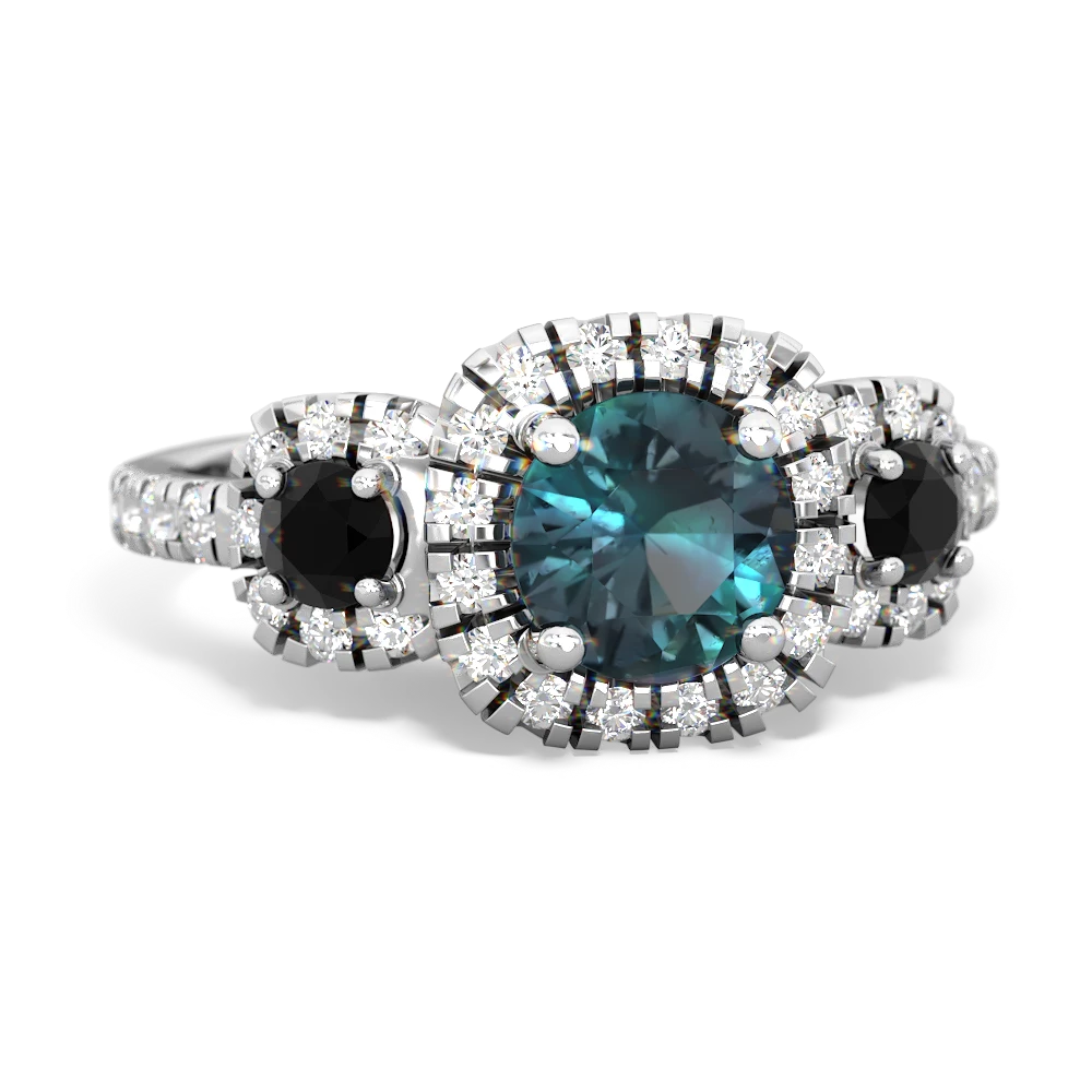 Alexandrite Regal Halo 14K White Gold ring R5350