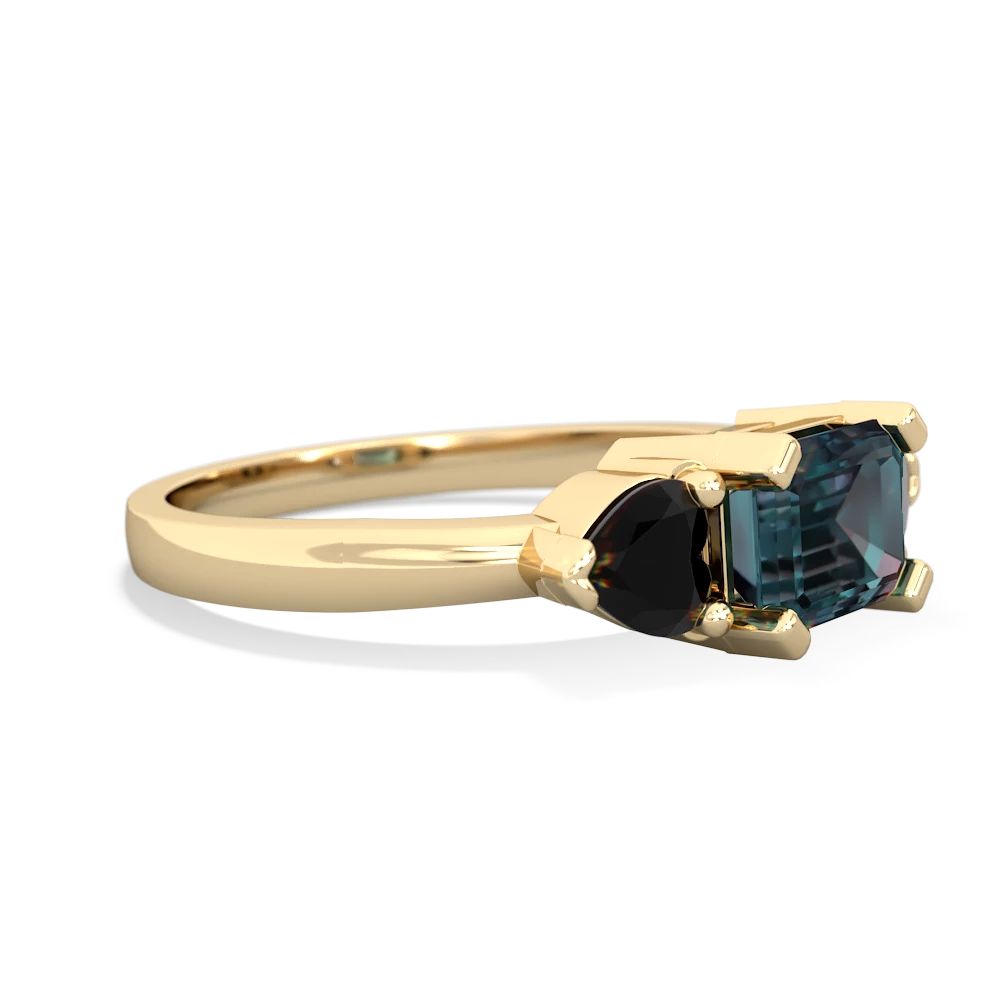 Alexandrite Three Stone 14K Yellow Gold ring R5235