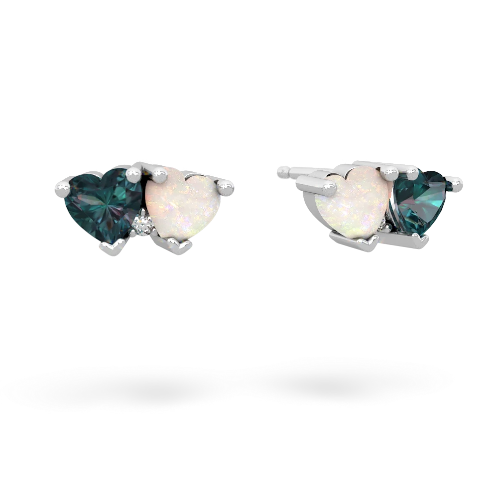 Alexandrite Sweethearts 14K White Gold earrings E5260