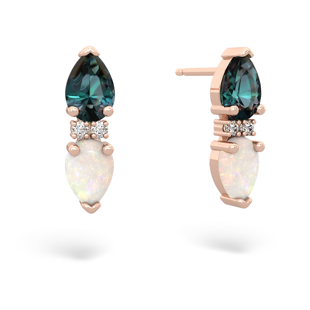 Alexandrite Bowtie Drop 14K Rose Gold earrings E0865