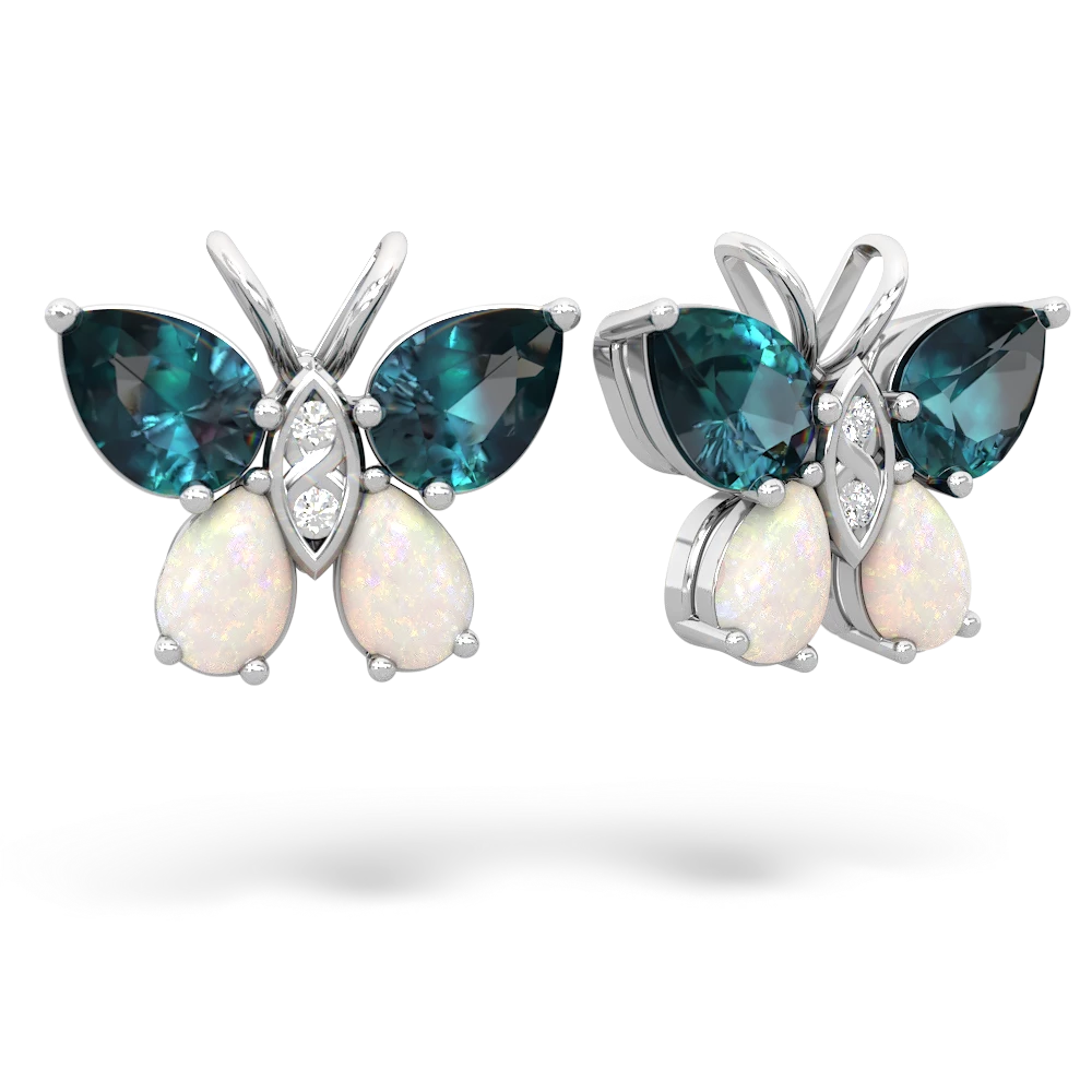 Alexandrite Butterfly 14K White Gold earrings E2215