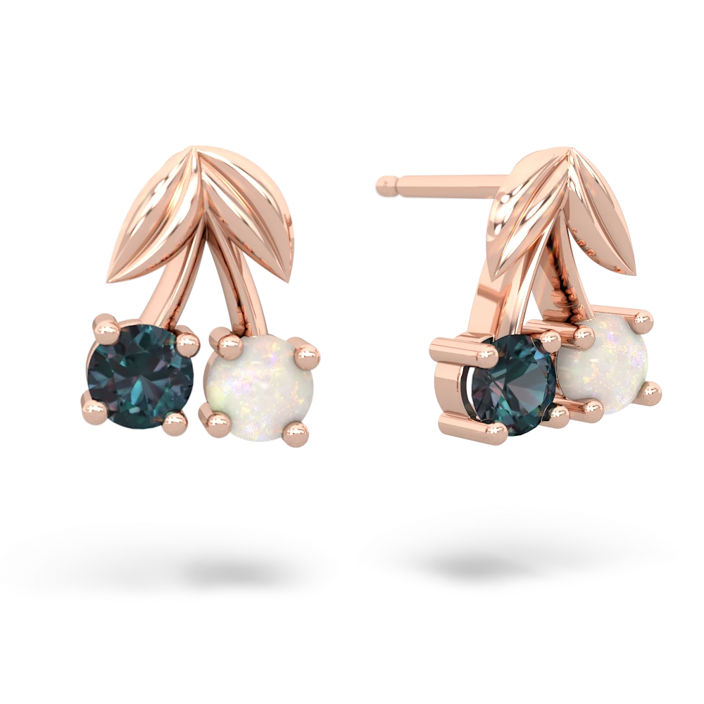 Alexandrite Sweet Cherries 14K Rose Gold earrings E7001