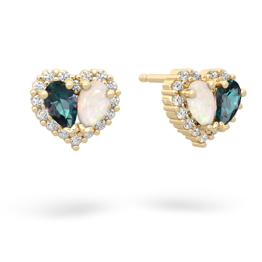 Alexandrite Halo 14K Yellow Gold earrings E7008