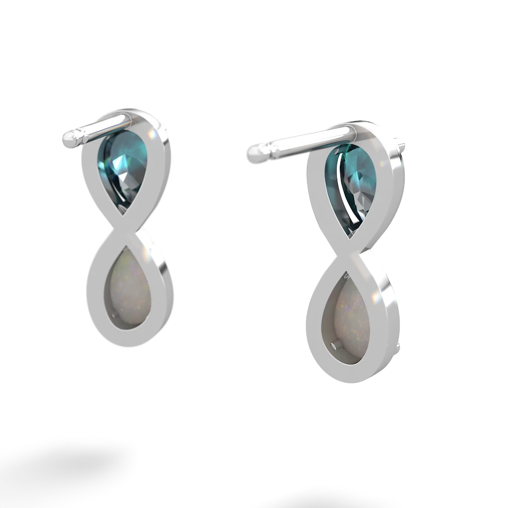 Alexandrite Infinity 14K White Gold earrings E5050