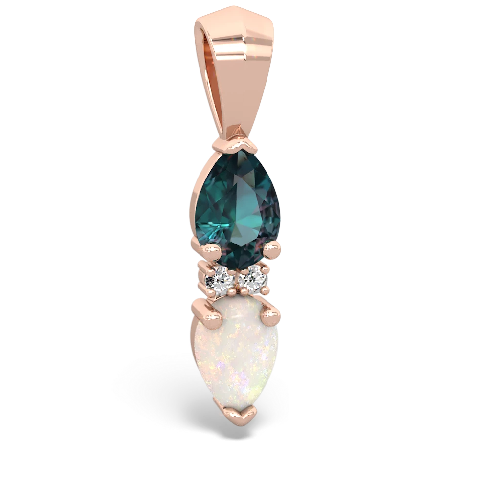 Alexandrite Bowtie Drop 14K Rose Gold pendant P0865