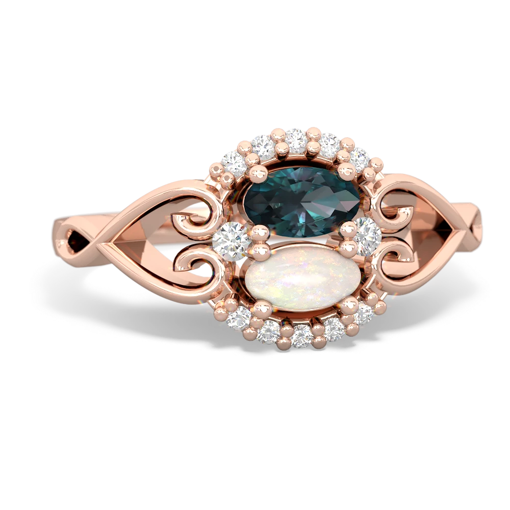 Alexandrite Love Nest 14K Rose Gold ring R5860