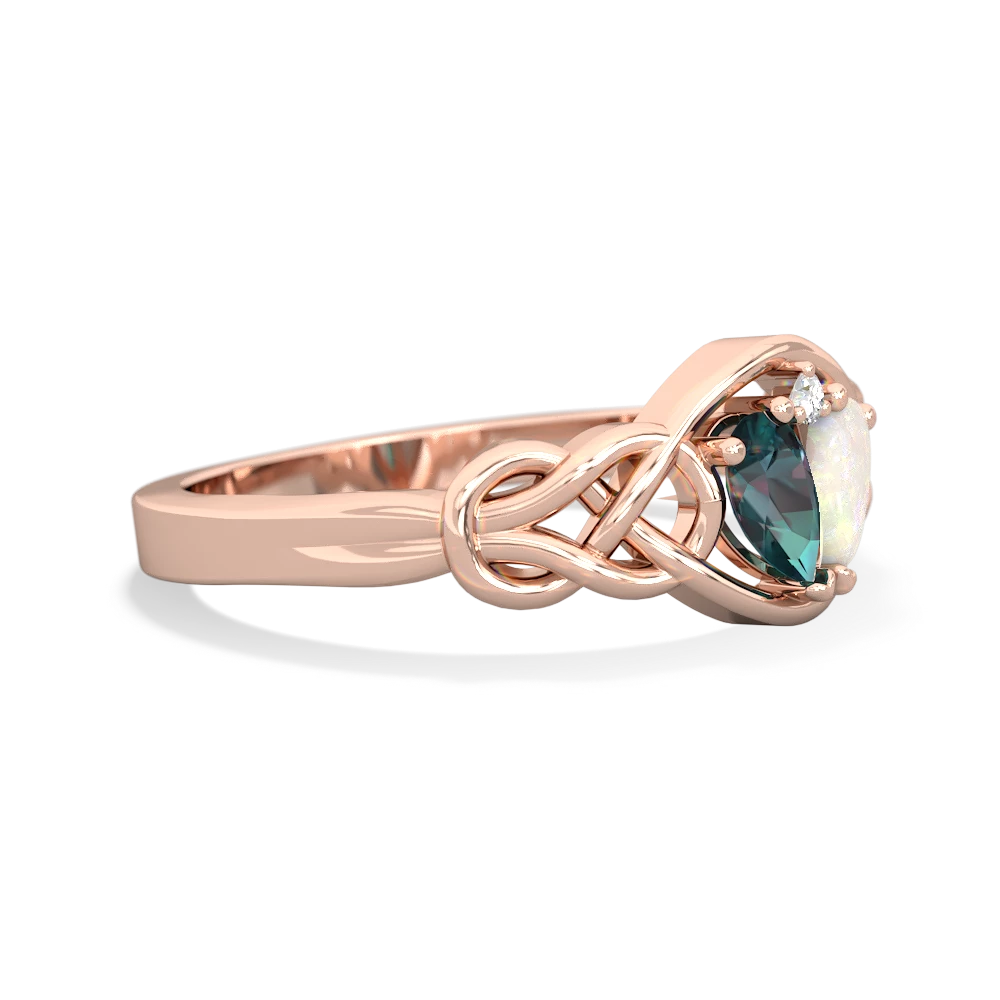 Alexandrite Celtic Love Knot 14K Rose Gold ring R5420