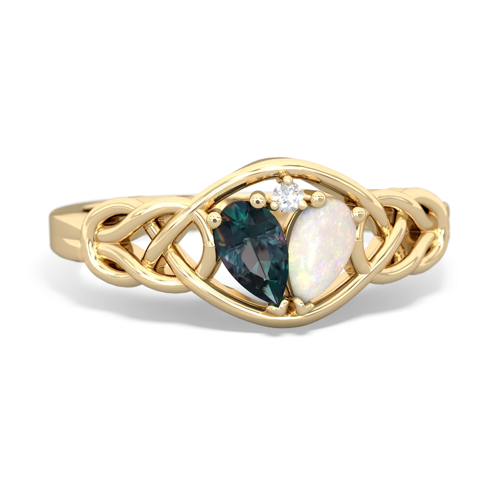 Alexandrite Celtic Love Knot 14K Yellow Gold ring R5420