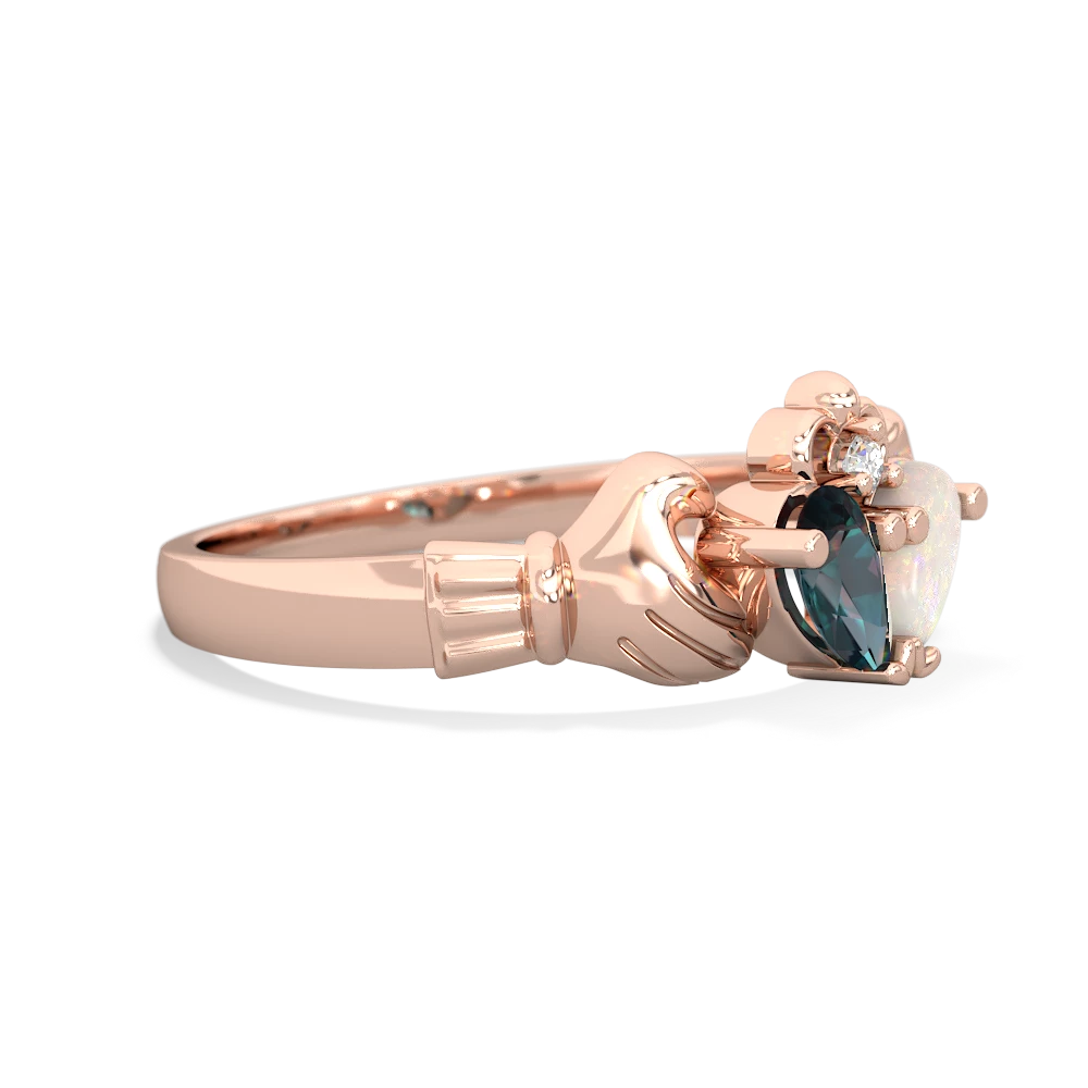 Alexandrite 'Our Heart' Claddagh 14K Rose Gold ring R2388