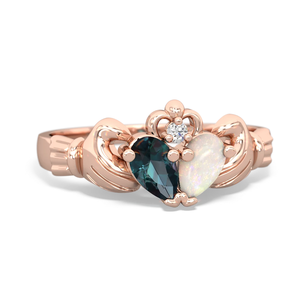 Alexandrite 'Our Heart' Claddagh 14K Rose Gold ring R2388