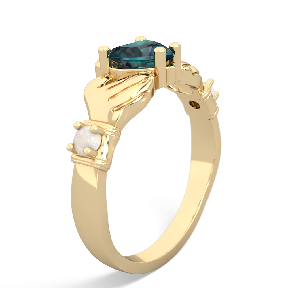 Alexandrite Claddagh Keepsake 14K Yellow Gold ring R5245