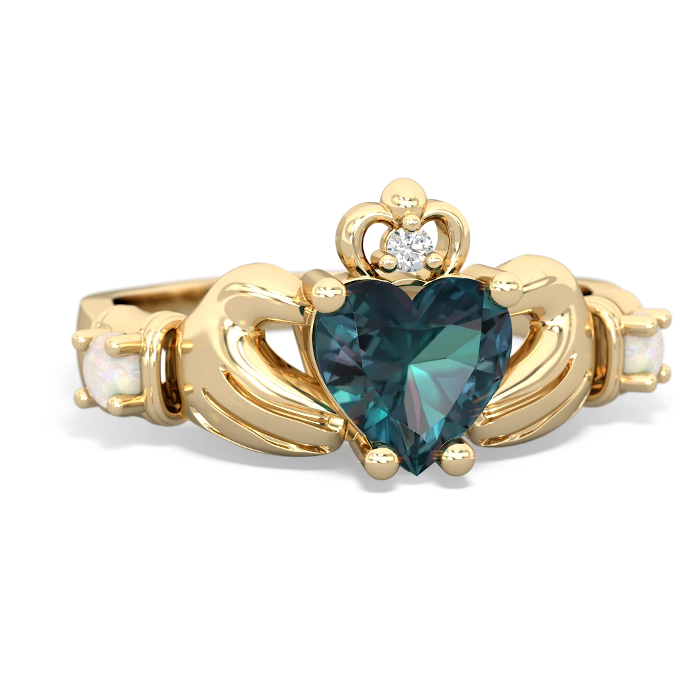 Alexandrite Claddagh Keepsake 14K Yellow Gold ring R5245