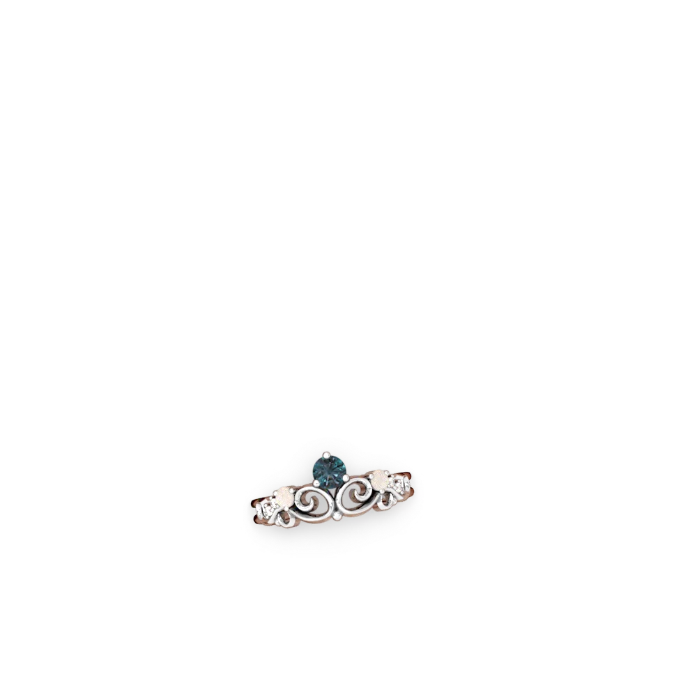 Alexandrite Crown Keepsake 14K White Gold ring R5740