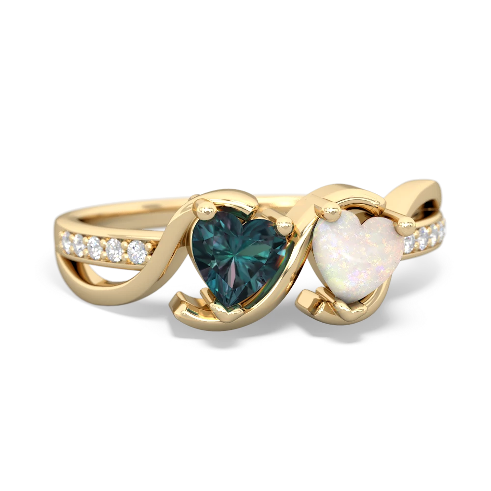 Alexandrite Side By Side 14K Yellow Gold ring R3090