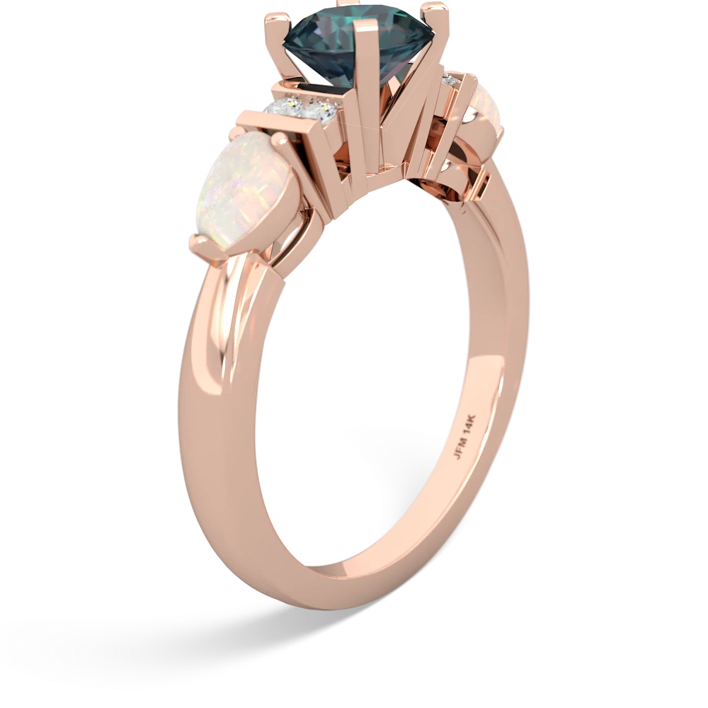 Alexandrite 6Mm Round Eternal Embrace Engagement 14K Rose Gold ring R2005