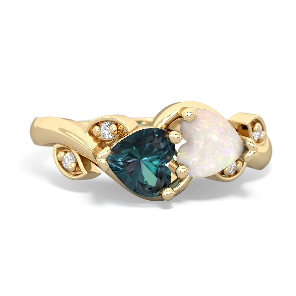 Alexandrite Floral Elegance 14K Yellow Gold ring R5790