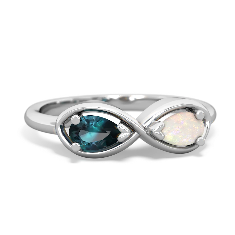 Alexandrite Infinity 14K White Gold ring R5050