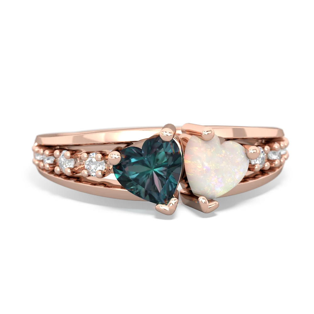 Alexandrite Heart To Heart 14K Rose Gold ring R3342