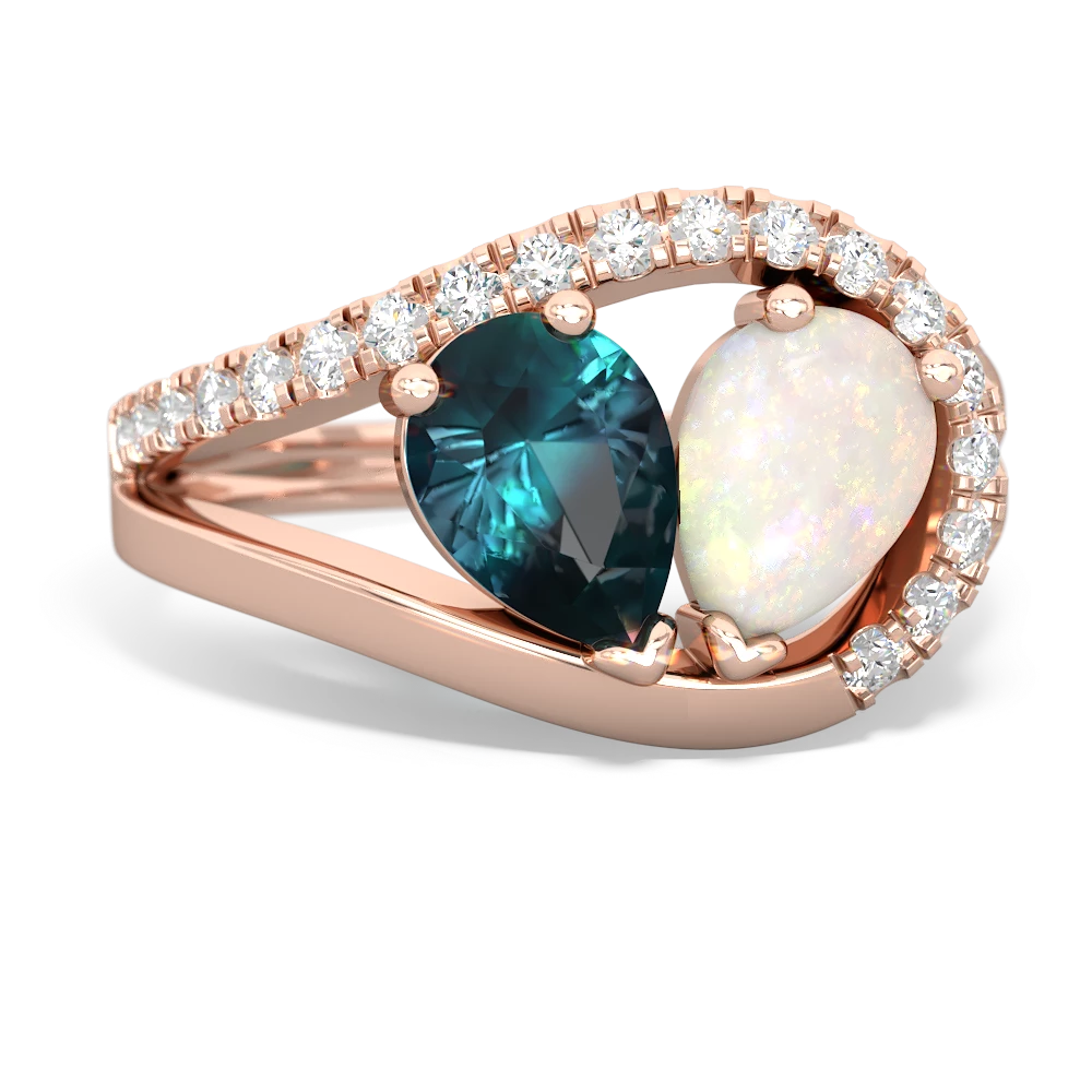 Alexandrite Nestled Heart Keepsake 14K Rose Gold ring R5650