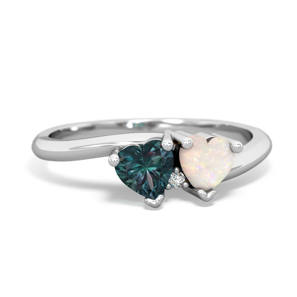 Alexandrite Sweethearts 14K White Gold ring R5260