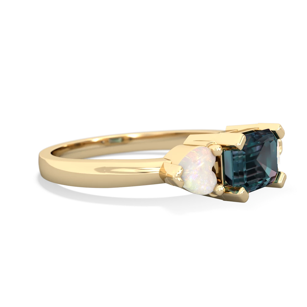 Alexandrite Three Stone 14K Yellow Gold ring R5235