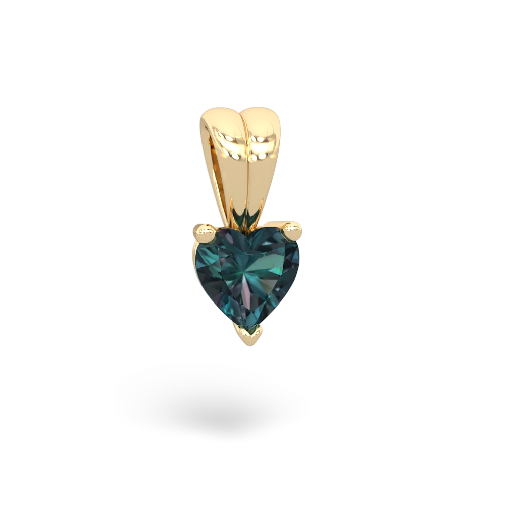 Alexandrite 5Mm Heart Solitaire 14K Yellow Gold pendant P1861