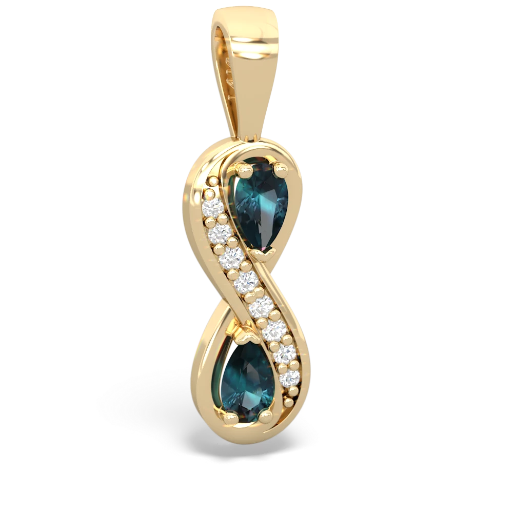 Alexandrite Diamond Infinity 14K Yellow Gold pendant P5390