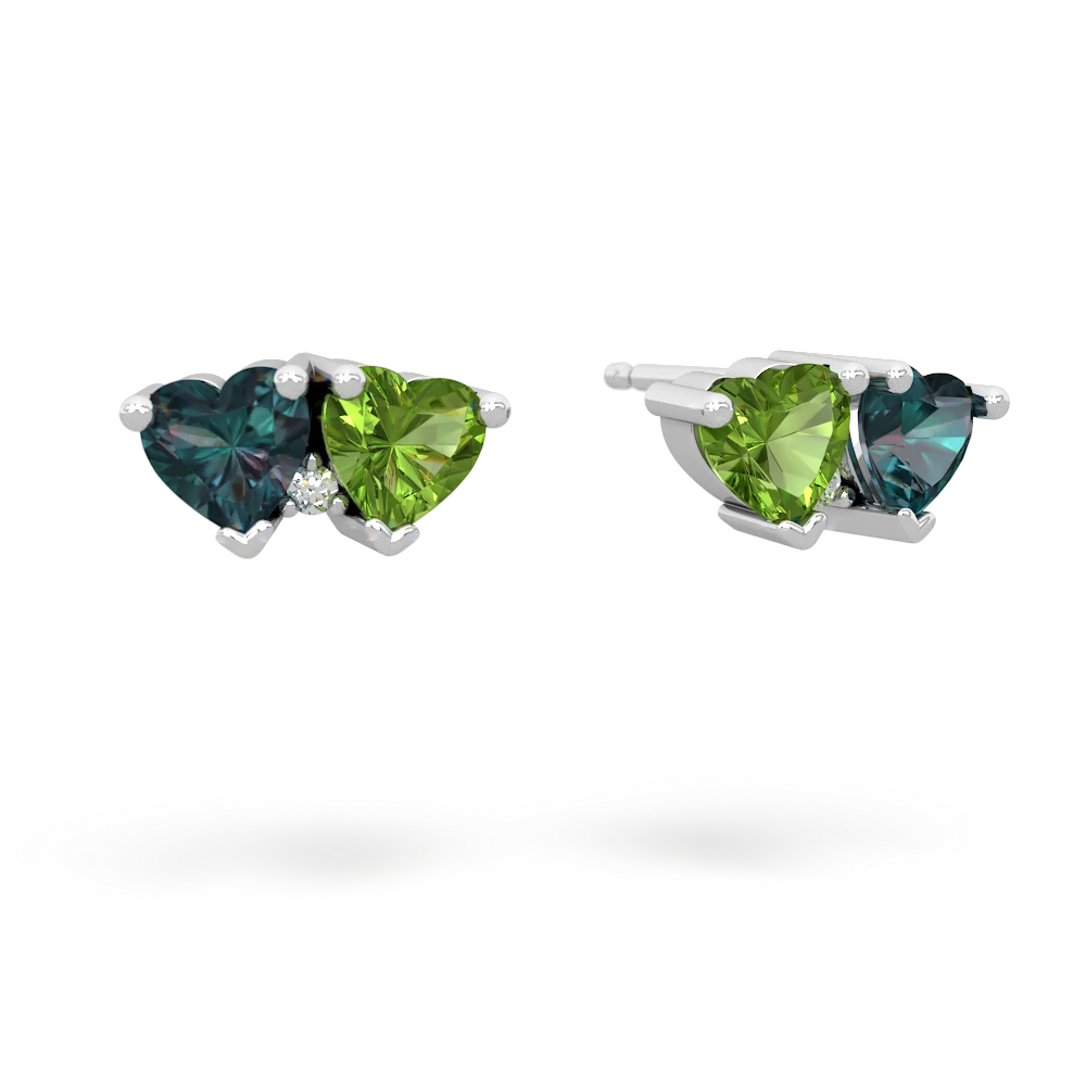 Alexandrite Sweethearts 14K White Gold earrings E5260