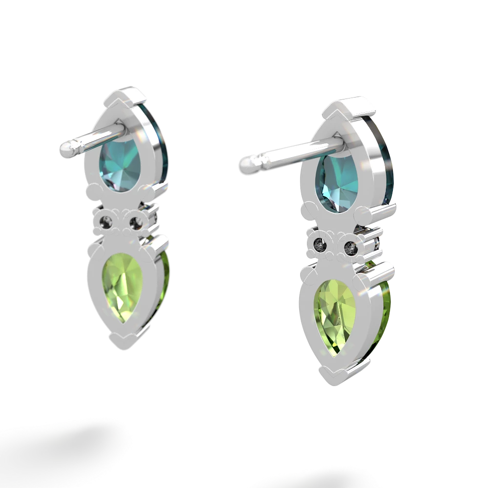 Alexandrite Bowtie Drop 14K White Gold earrings E0865