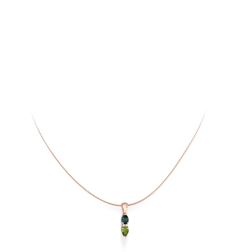 Alexandrite Bowtie Drop 14K Rose Gold pendant P0865