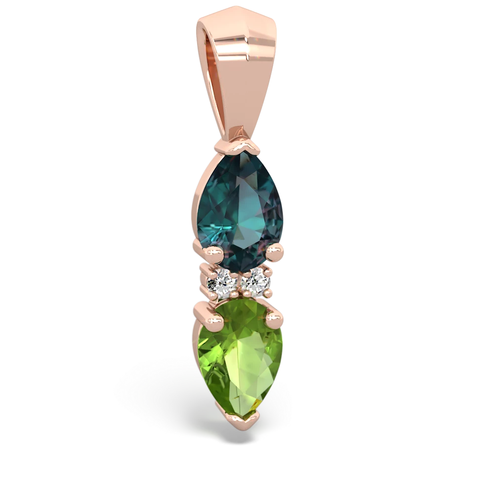 Alexandrite Bowtie Drop 14K Rose Gold pendant P0865