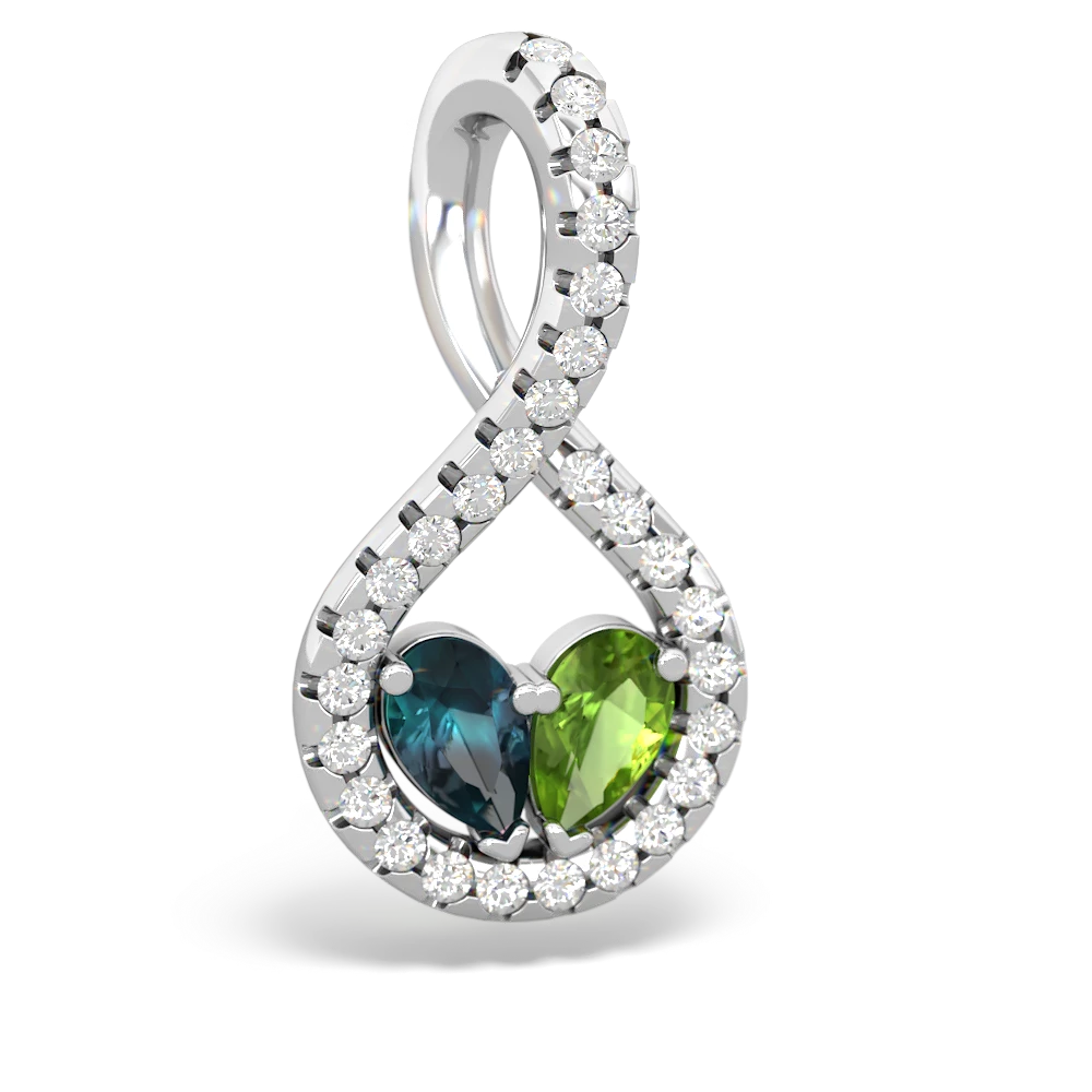 Alexandrite Pave Twist 'One Heart' 14K White Gold pendant P5360