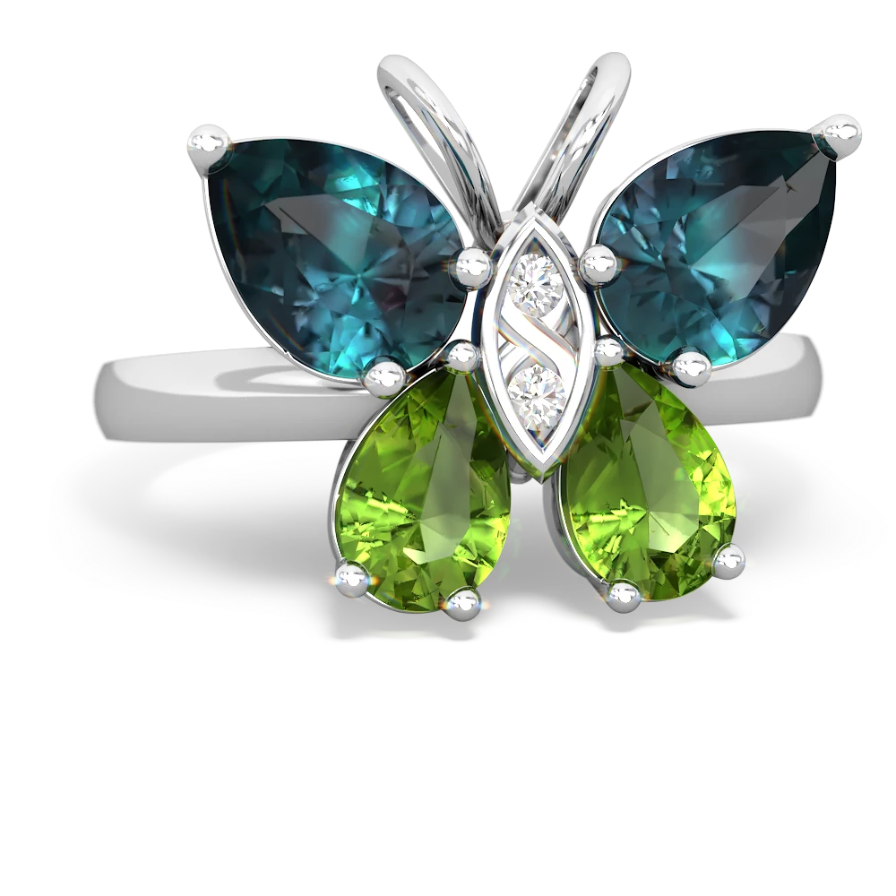 Alexandrite Butterfly 14K White Gold ring R2215