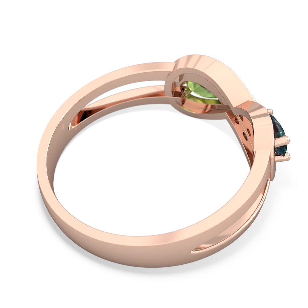 Alexandrite Diamond Infinity 14K Rose Gold ring R5390