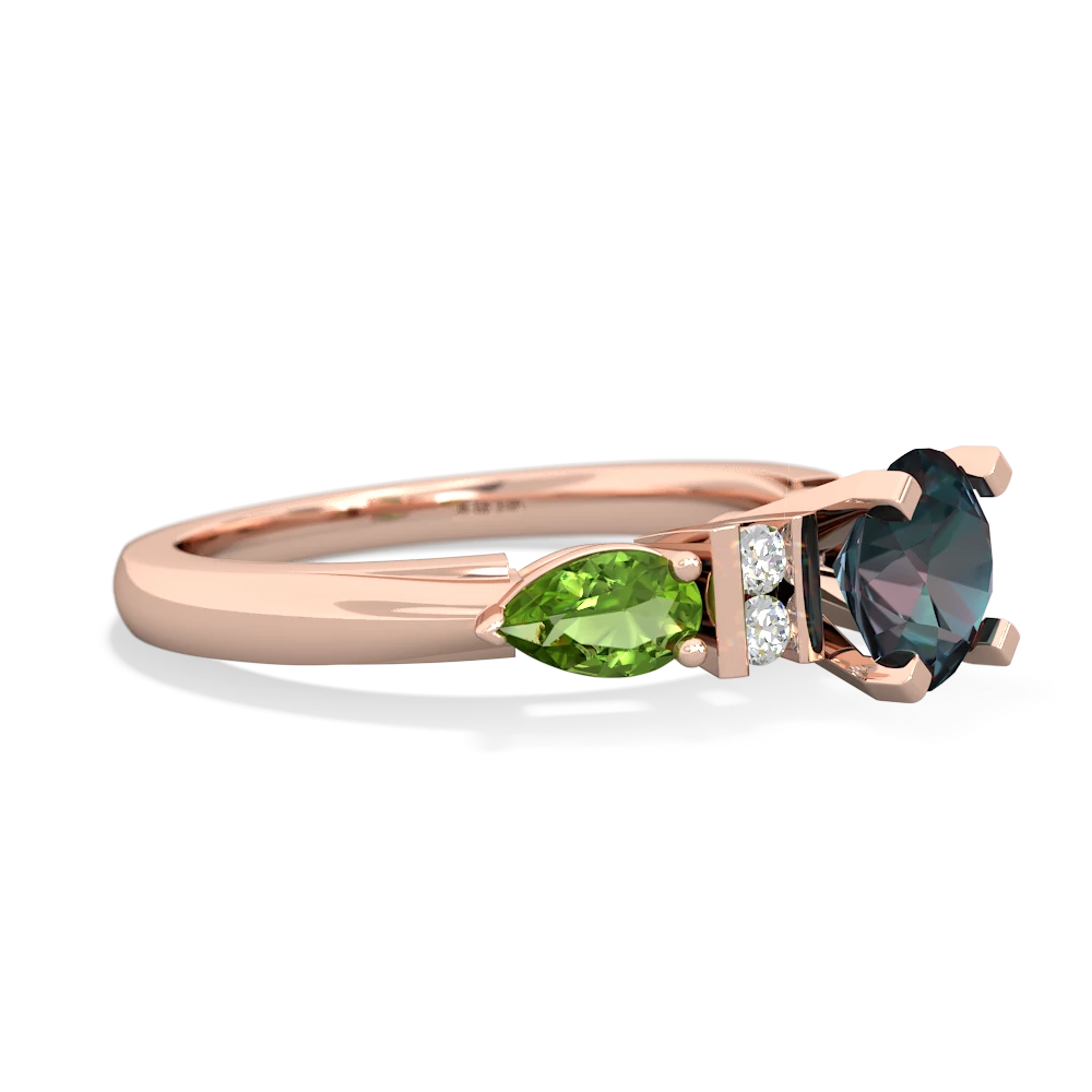 Alexandrite 6Mm Round Eternal Embrace Engagement 14K Rose Gold ring R2005