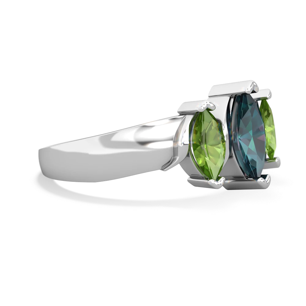 Alexandrite Three Peeks 14K White Gold ring R2433