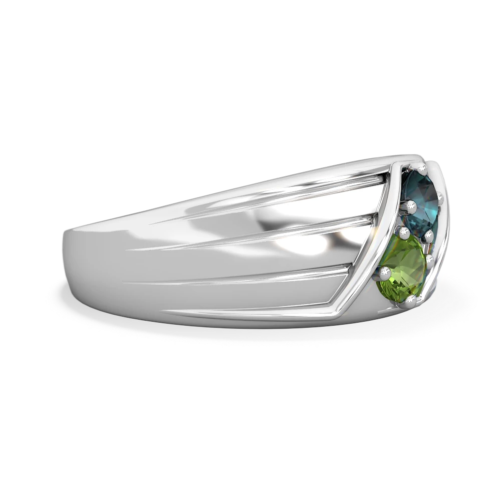 Alexandrite Men's Streamline 14K White Gold ring R0460