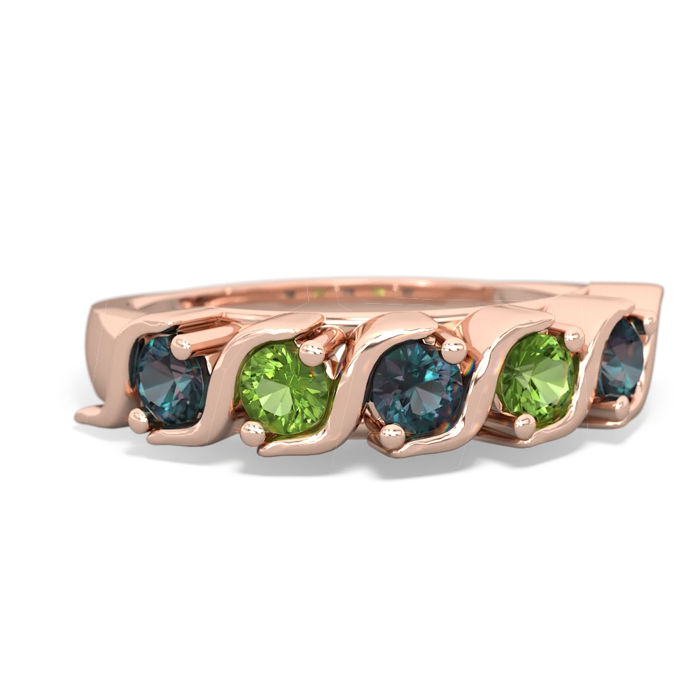 Alexandrite Anniversary Band 14K Rose Gold ring R2089