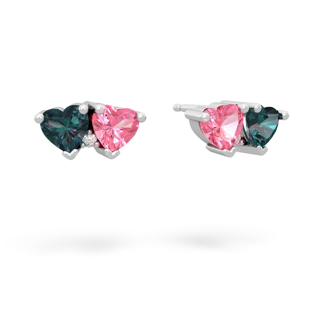 Alexandrite Sweethearts 14K White Gold earrings E5260