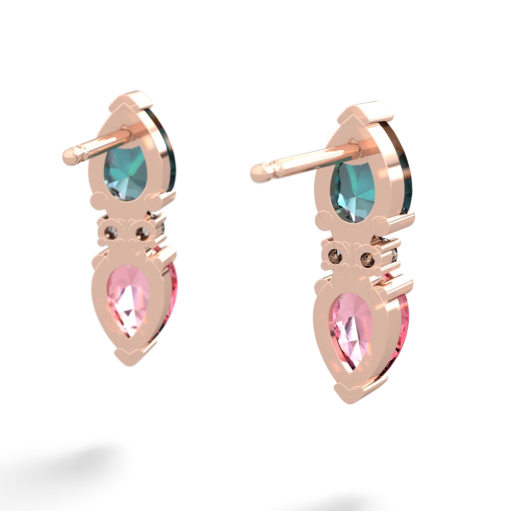 Alexandrite Bowtie Drop 14K Rose Gold earrings E0865