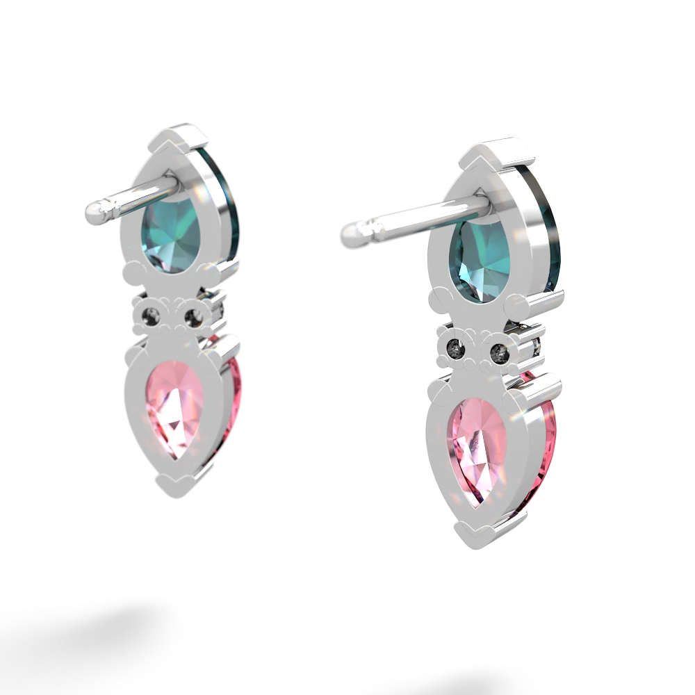 Alexandrite Bowtie Drop 14K White Gold earrings E0865