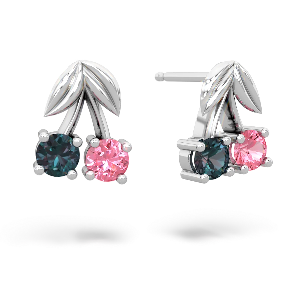 Alexandrite Sweet Cherries 14K White Gold earrings E7001